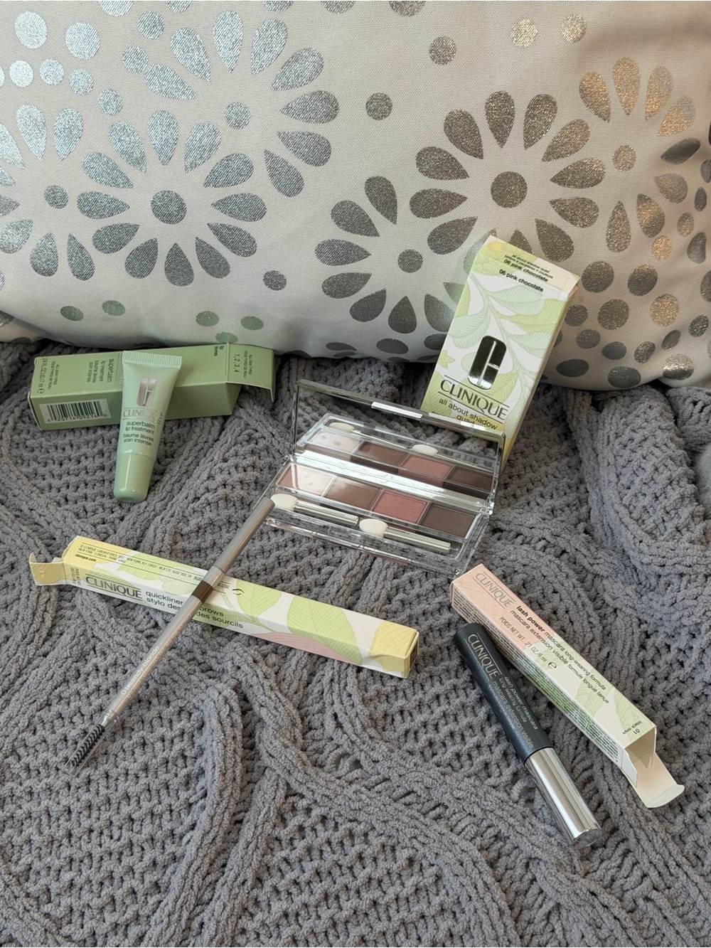Clinique Pink Eyeshadow Trio with Brow Pencil & Tinted Gel
